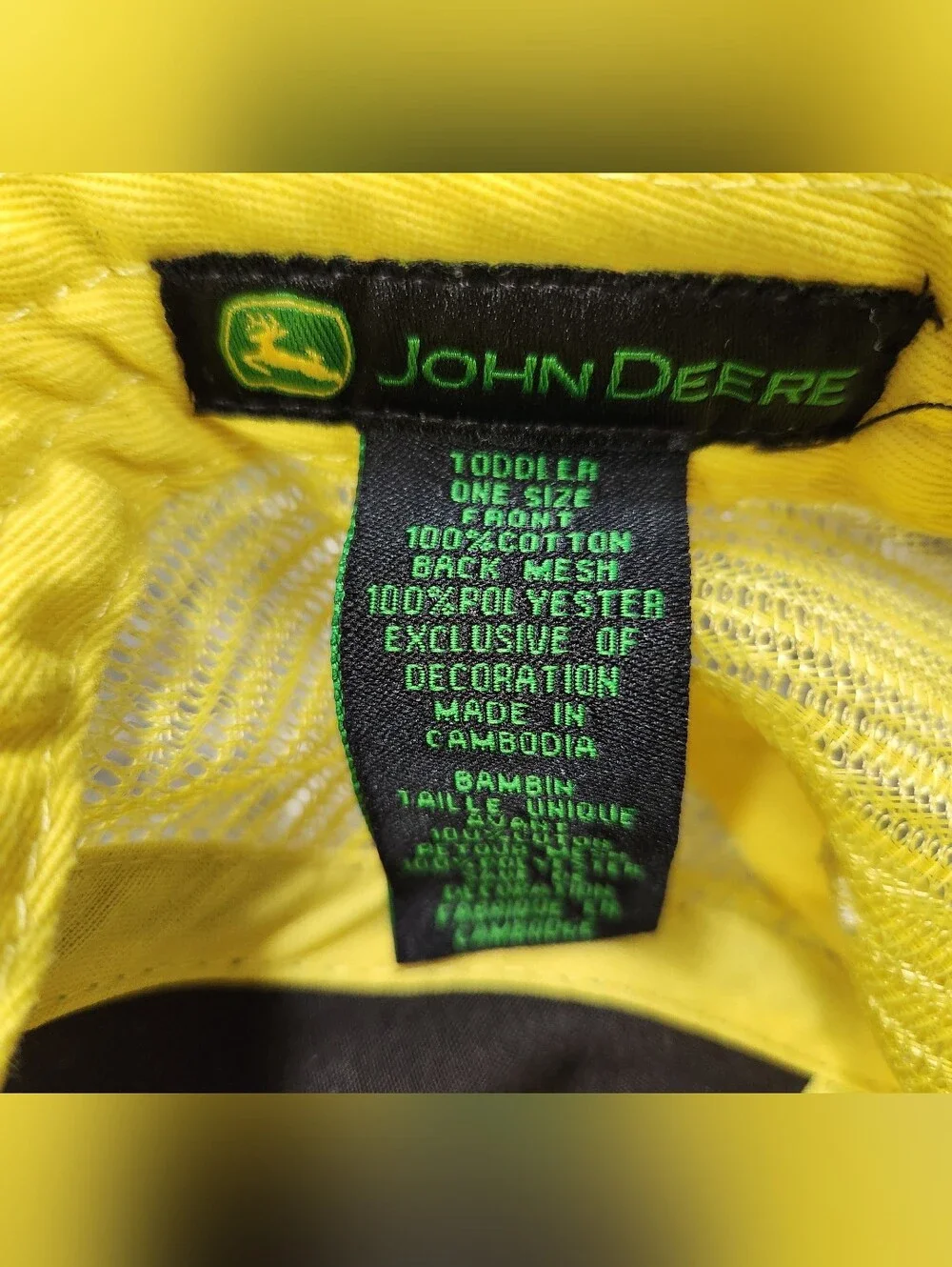 Classic Green and Yellow Youth John Deere Hat